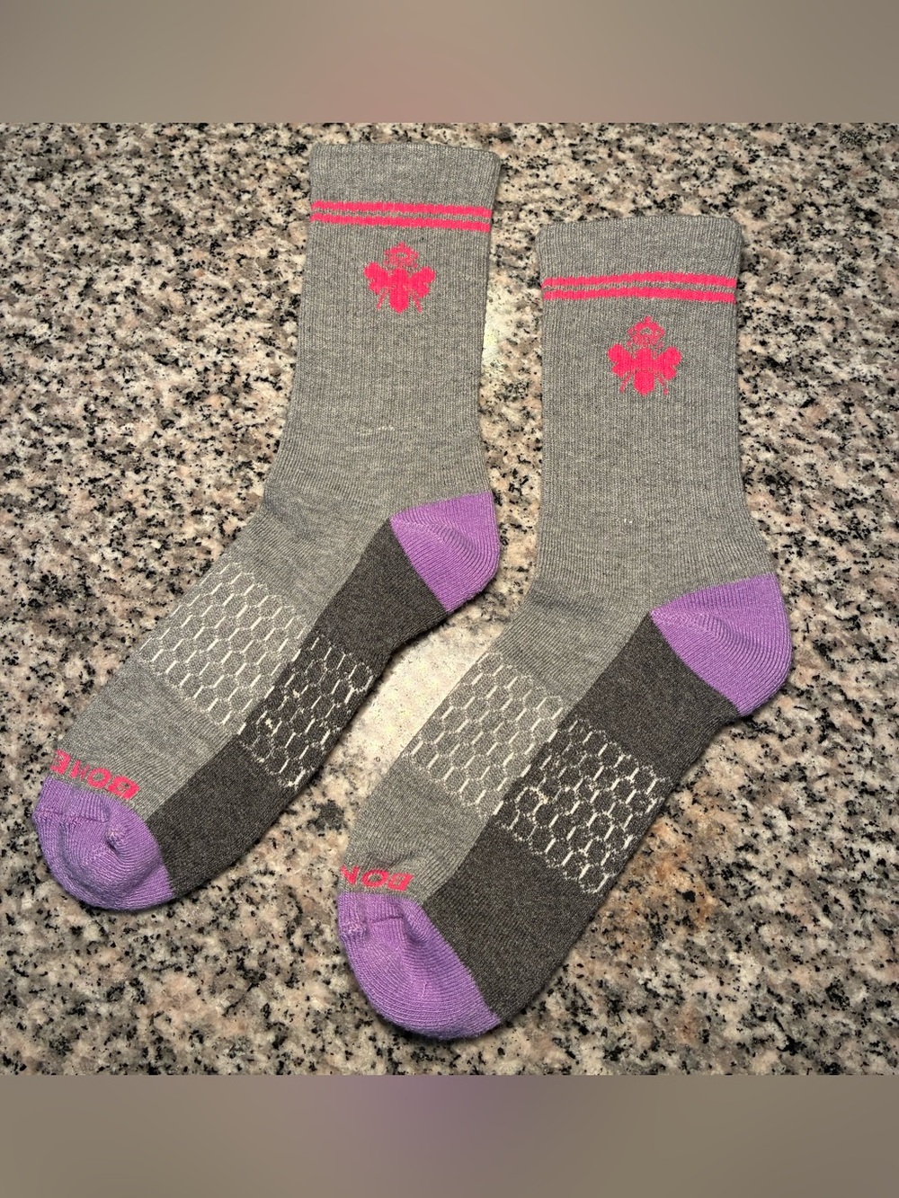 Bombas Purple/Grey/pink Large Socks
